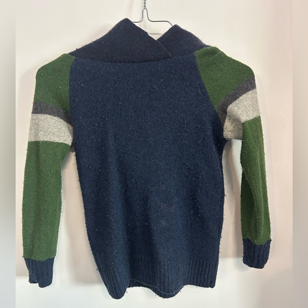 Kids' Navy and Green Colorblock Hoodie - Picture 2 of 5